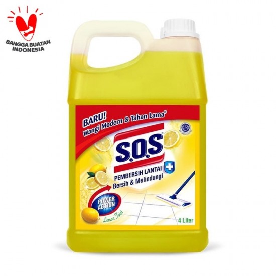 SOS Pembersih Lantai Jerigen Lemon Twist - Kuning [4 Liter]